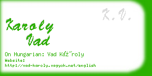 karoly vad business card